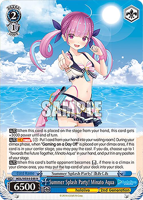 Summer Splash Party! Minato Aqua (HOL/WE44-E48 N) [hololive production Summer Collection Premium Booster]