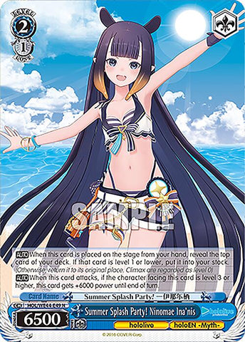 Summer Splash Party! Ninomae Ina'nis (HOL/WE44-E49 N) [hololive production Summer Collection Premium Booster]