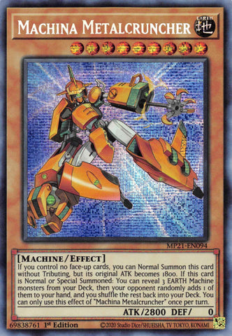 Machina Metalcruncher [MP21-EN094] Prismatic Secret Rare