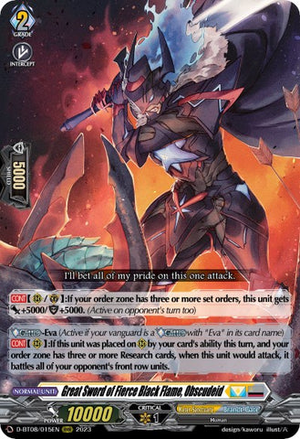 Great Sword of Fierce Black Flame, Obscudeid (D-BT08/015EN) [Minerva Rising]
